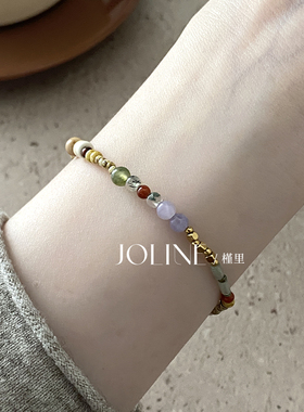 钛钢 气球狗彩色串珠手链小众设计高级感