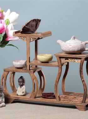 新中式实木鸡翅木小博古架微型家居客厅酒柜茶室办公室装饰品摆件