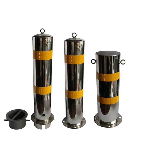 不锈钢警示柱隔离路桩可拆卸钢管道路反光柱地桩锁防撞柱