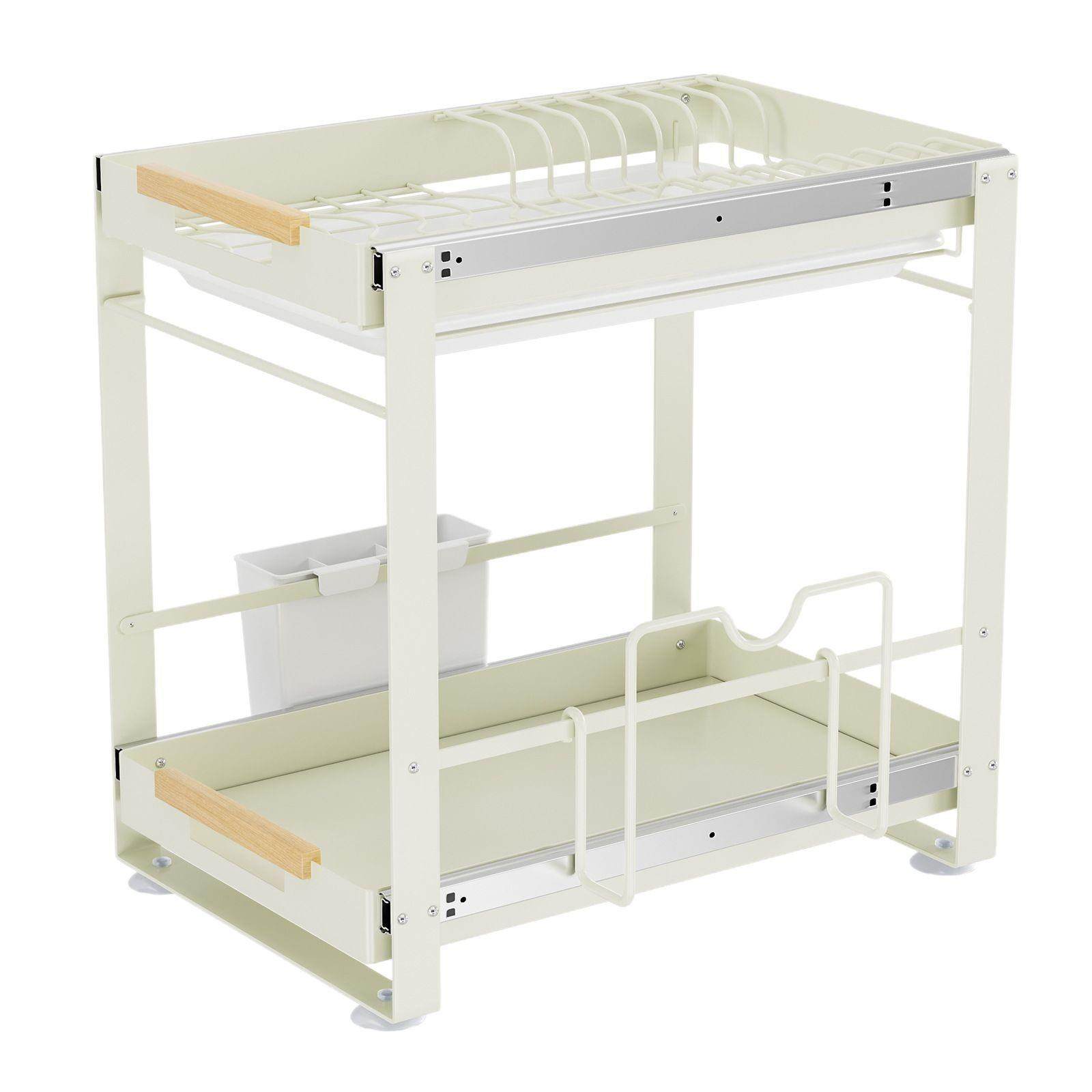 厨房碗盘收纳架碗碟拉篮置物架橱柜内沥水抽拉碗篮内置碗架刀叉,厨房/烹饪用具,抹布架/厨房清洁收纳架,淘宝优惠券,粉丝福利购,淘宝优惠卷