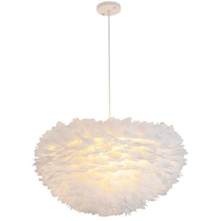 卧室吊灯温馨浪漫北欧羽毛灯具客厅房间创意ins网红少女羽毛灯饰