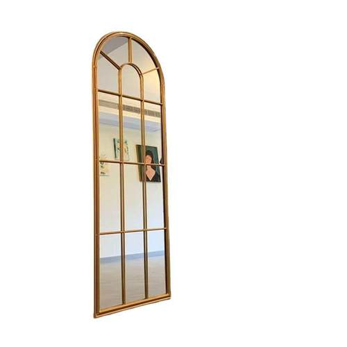 美式铁艺假窗镜框卧室简约家居复古拼接全身镜壁挂金属试衣镜可批