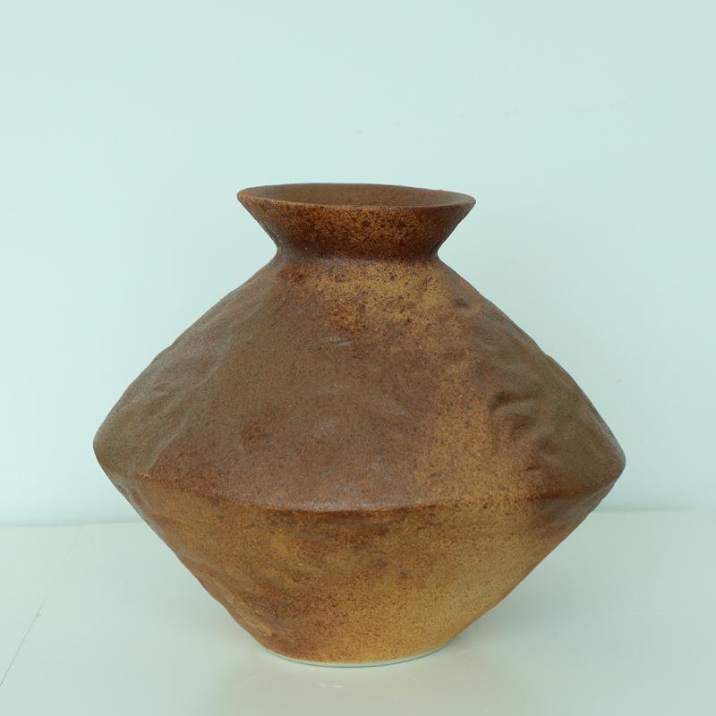 景德镇FUQ陶寂瓷花瓶复古花酒瓶陶粗罐店民宿侘风插花禅意摆件陶