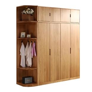 衣柜家用卧室白橡木实木衣柜双门现代简约组装衣帽间实木橱柜厂家