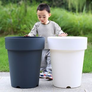 塑料花盆家用特大号阳台月季 霍伦盆高款 龟背竹专用盆栽加仑盆户外