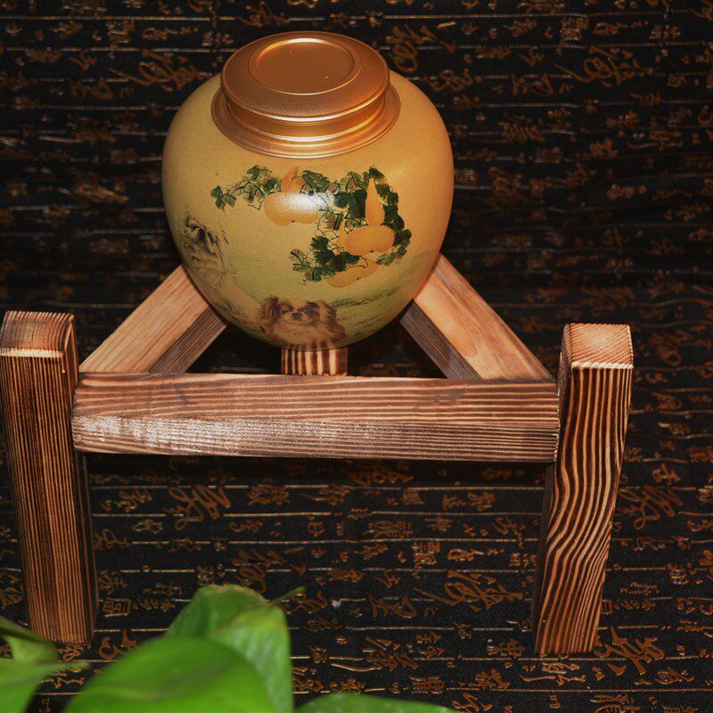 紫砂水缸架子酒坛支架实木麦饭石水缸木架底座花盆鱼缸木架三脚架