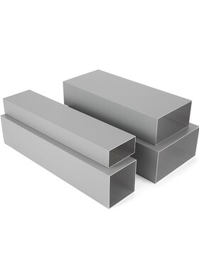 浅灰色铝方管铝材室内外隔断幕墙屏风铝扁管铝合金方管型材