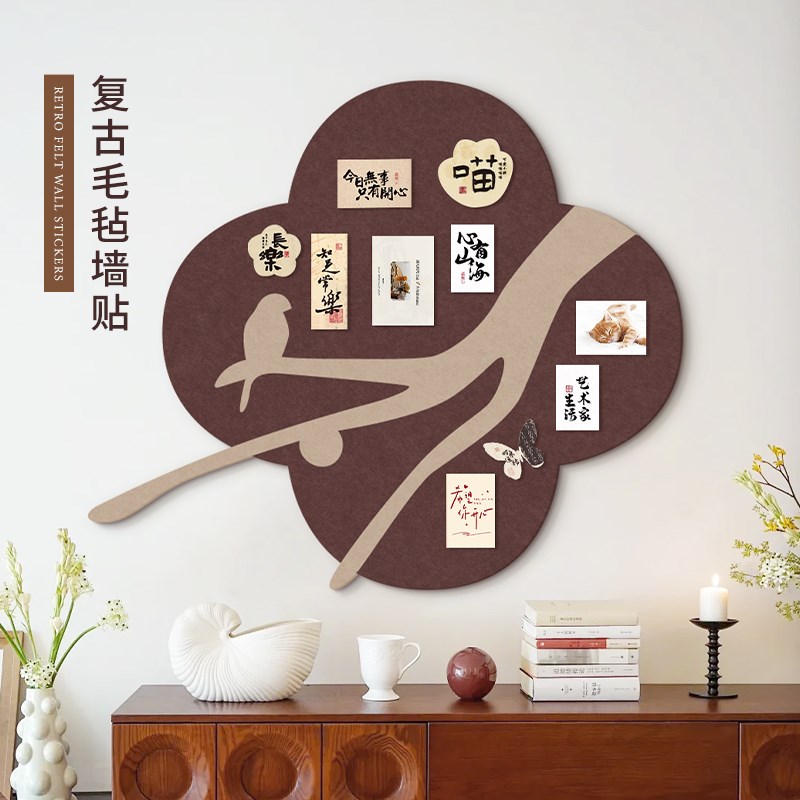 复古毛毡照片墙艺术客厅墙面装饰新古典卧室书房桌面玄关挂画氛围