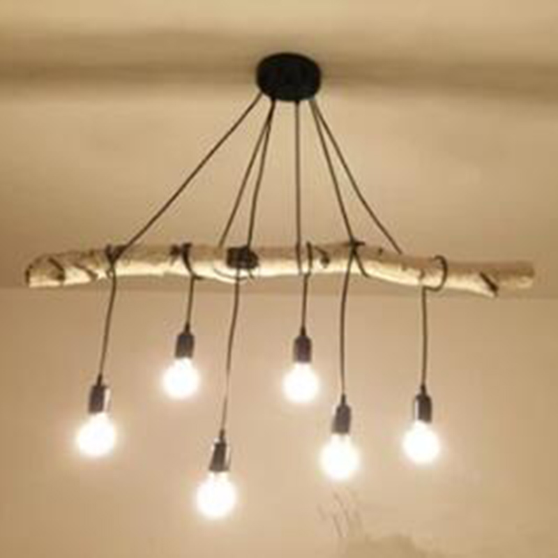 天女散花吊灯DIY多头蜘蛛灯树枝吊灯爱迪生灯泡手工创意吊灯