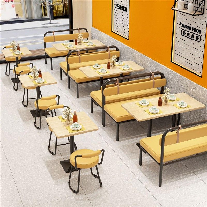 粉面馆小吃汉堡快餐店桌椅麻辣烫店桌子卡座商用,住宅家具,岩板餐桌,淘宝优惠券,粉丝福利购,淘宝优惠卷