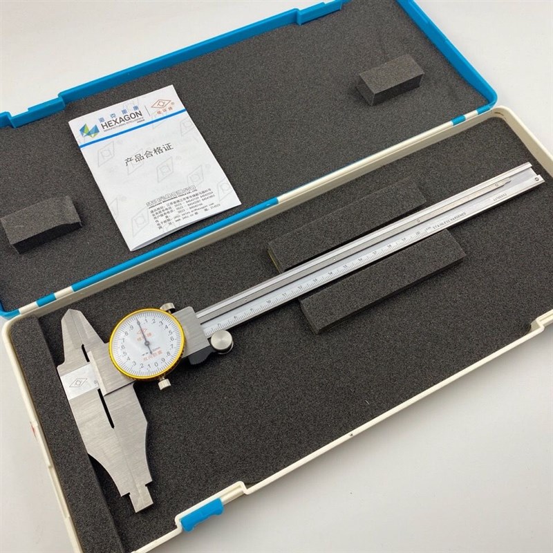 海克斯康 棱环牌双外爪带表卡尺0-200-300mm加十方头三型卡尺