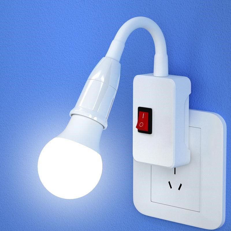家用led直插式插座灯泡带 关插电灯超亮卧室客厅节能墙壁灯