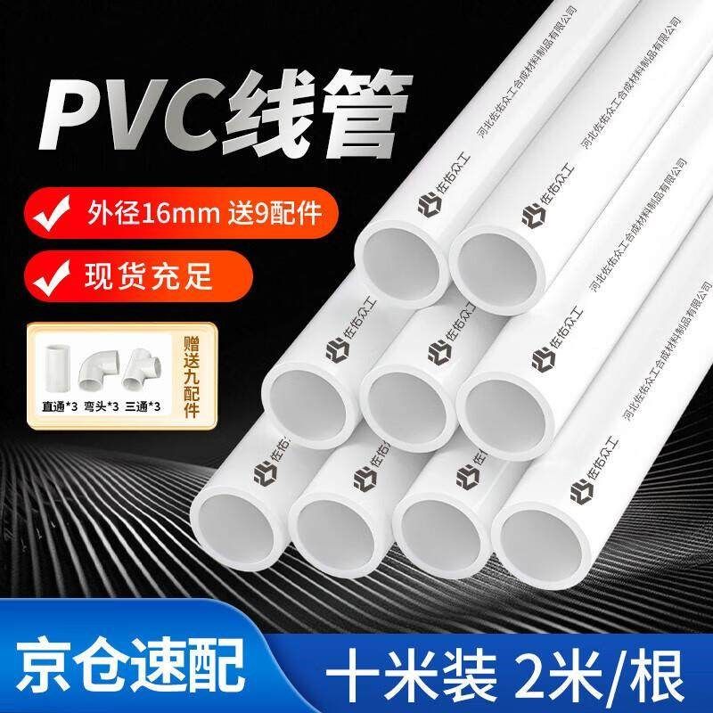佐佑众工特厚穿线管阻燃走线管加厚绝缘阻燃电线管电料外