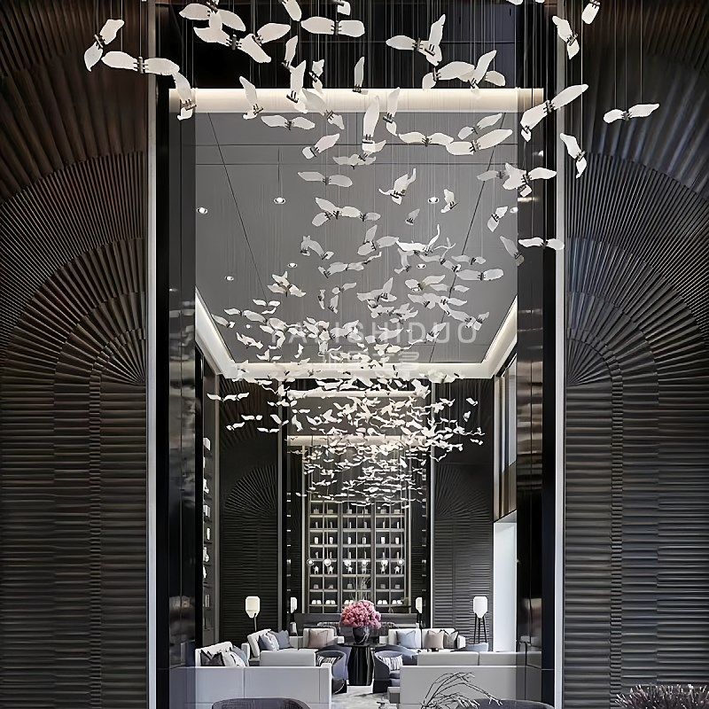 小鸟造型吊灯创意个性艺术售楼部飞鸟海鸥灯酒店大堂走廊灯具,家装灯饰光源,酒店/宴会厅/餐饮吊灯,淘宝优惠券,粉丝福利购,淘宝优惠卷