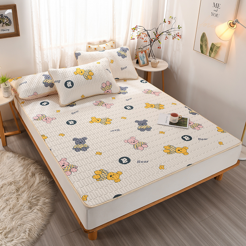 夏天冰丝乳胶凉席三件夏季儿童可水洗学生宿舍床单垫人空调席子