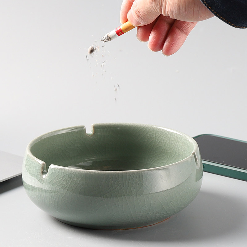大号哥窑烟灰缸茶洗茶器文房用品青瓷笔洗茶洗盆水盂冰裂茶渣缸