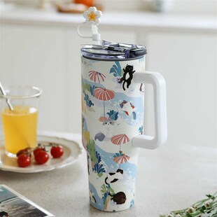 李喜猫爱猫咪层保温保冰大容量手汽车杯吸管杯冰霸杯