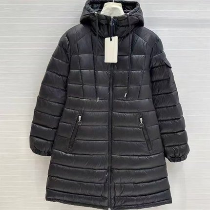 【何仙儿专属】连帽中长款茧型羽绒服女收腰显瘦白鸭绒外套y1236