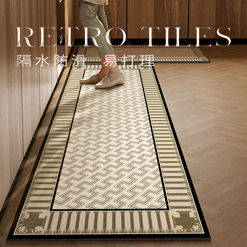 厨房门口吸水吸油地垫专用免洗耐脏地毯防滑垫Q防油防水硅藻泥新