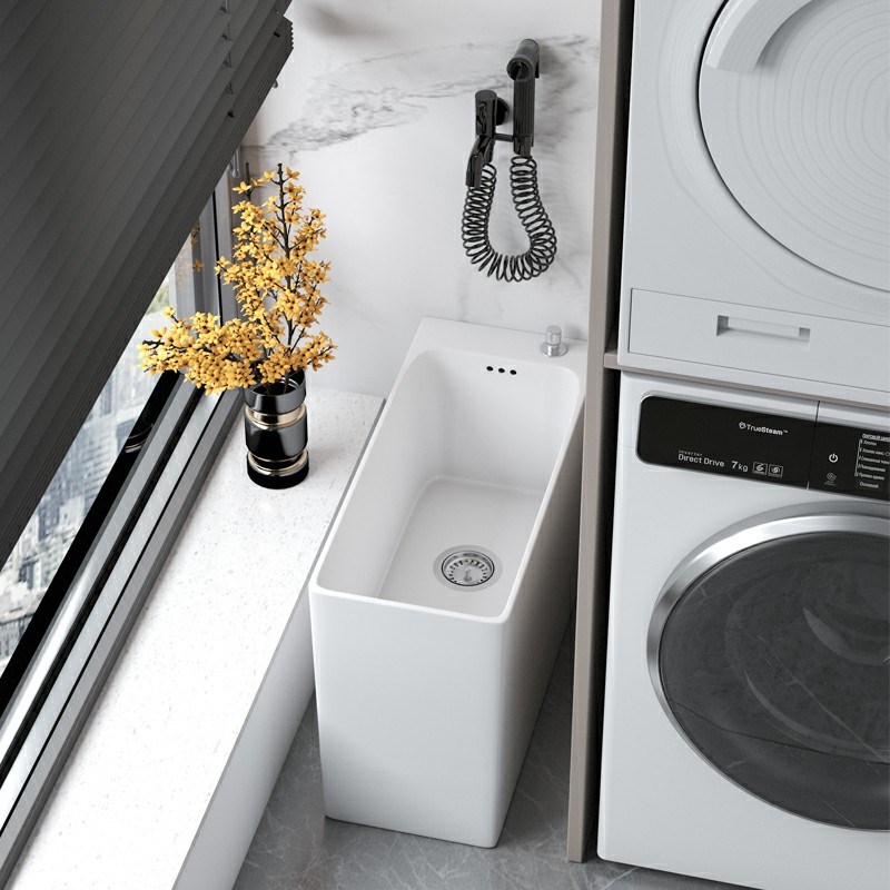 陶爵士小户型家用窄长款洗拖把池阳台拖布M池卫生间落地小号墩布