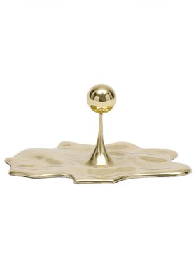 现代简约纯铜水滴形状书桌摆件金属工艺品摆件样板房摆件家居摆件