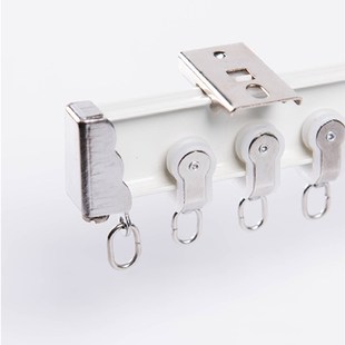 窗帘罗马杆窗帘一整套全套双轨道铝合金杆子架打孔款顶装双层加厚