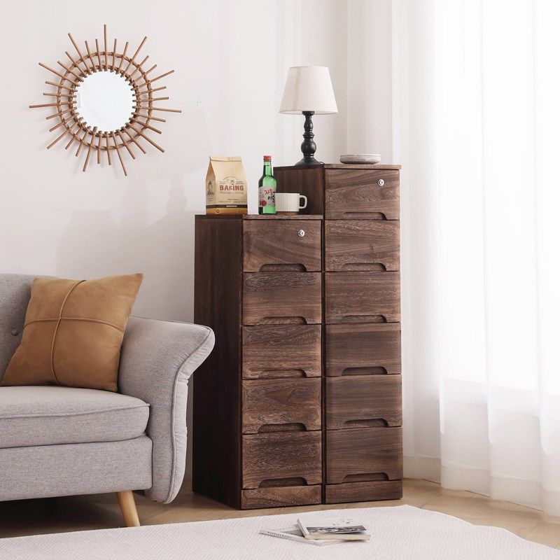 实木夹缝柜抽屉式收纳柜无漆炭烤边柜窄缝隙储物五斗柜环保床头柜,收纳整理,收纳柜,淘宝优惠券,粉丝福利购,淘宝优惠卷