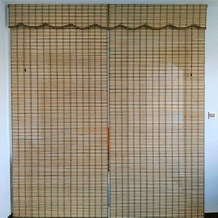 冲钻阳台飘窗半遮光竹帘窗帘办公卷帘罗马帘配件防蚊隔断推拉移门