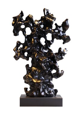 新中式仿真树脂太湖石客厅家居y装饰酒柜玄关书房博古架假山石摆