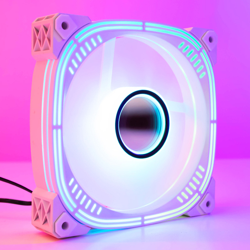 桌上型电脑电脑机箱散热风扇 12cm 5v3针argb主机壳风扇