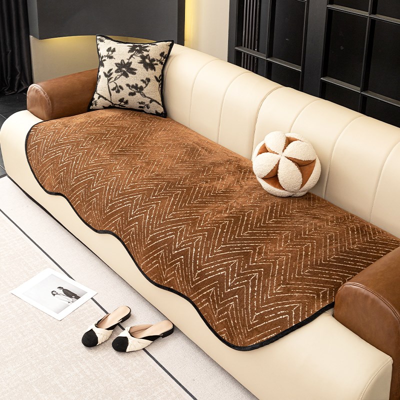 沙发垫子四季通用2025新款防滑高级感H直排皮沙发坐垫子套罩盖布
