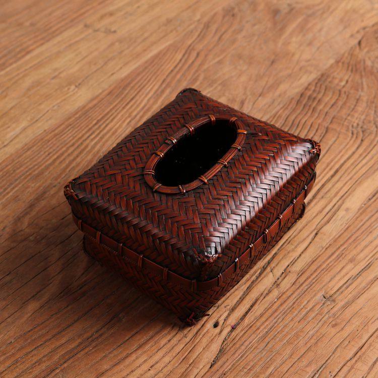 竹编纸巾盒 竹制抽纸盒紫竹纸巾盒中式复古收纳盒 客厅餐巾纸盒,收纳整理,纸巾盒,淘宝优惠券,粉丝福利购,淘宝优惠卷