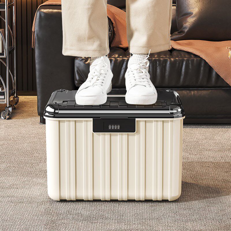 带锁收纳箱密码箱家用贵重物品储物箱车载手提隐私文件证件收纳盒