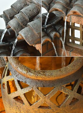 户外花园庭院流水摆件入户阳台鱼池假山造景循环水布置景观直销