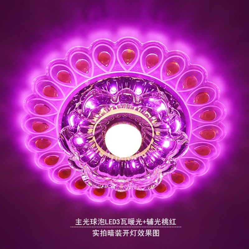 简约客厅吊顶孔灯嵌入式筒灯天花过道走廊灯明装彩光led牛眼射灯