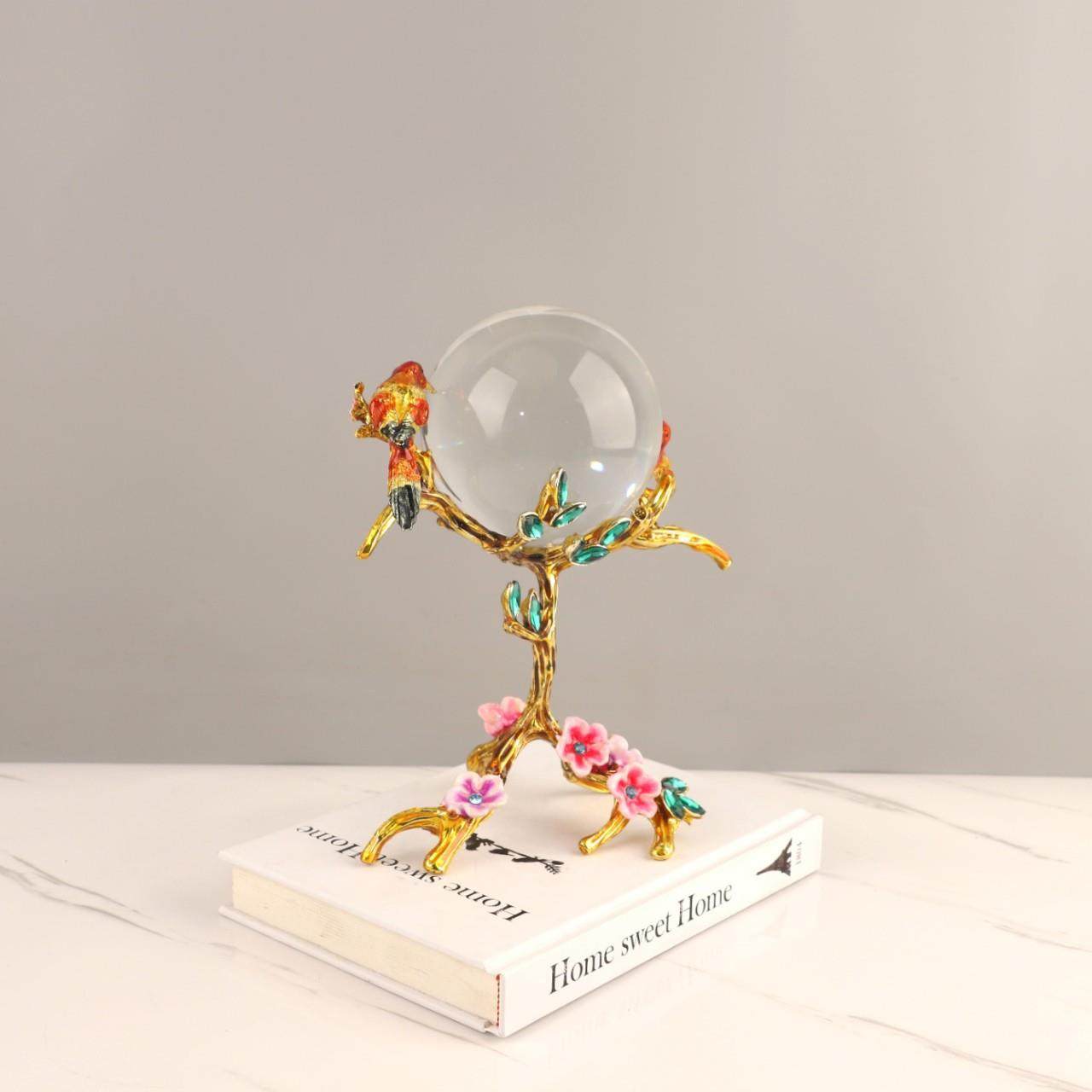 新中式禅意珐琅彩平安扣水晶球桌面摆件客厅书房玄关软装家居饰品,家居饰品,装饰摆件,淘宝优惠券,粉丝福利购,淘宝优惠卷