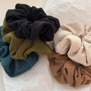 韩版 质感纹理大肠发圈甜美发绳森女系气质百搭丸子头头饰发饰