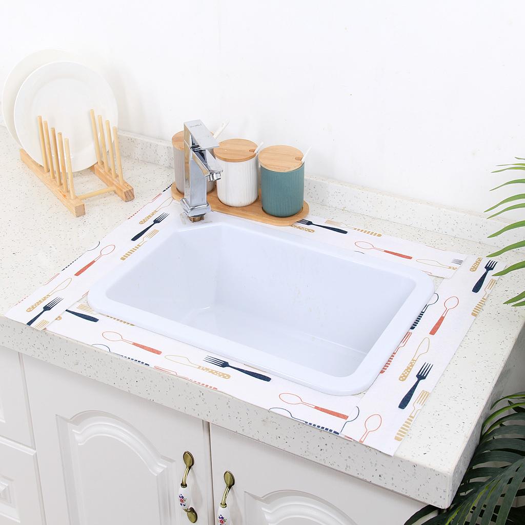 8*280水池防水厨房水槽防水贴卫生间洗漱台静电吸附吸湿贴条