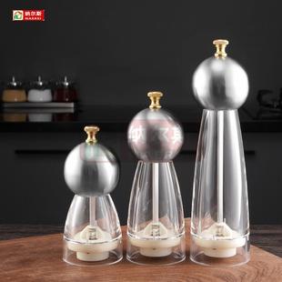 陶瓷芯手动 304研磨器圆头透明胡椒磨亚克力 研磨器多用厨房工具