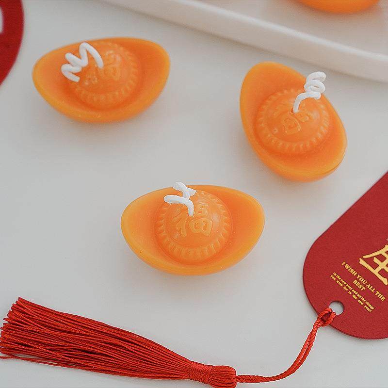 新年蜡烛香氛创意礼品摆件过年伴手礼实用礼物小元宝香薰蜡烛