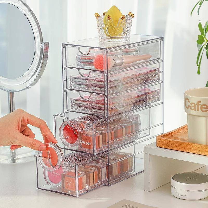 抽屉式口红收纳桌面多层彩妆眼影晒红化妆刷整理盒化妆品收纳盒