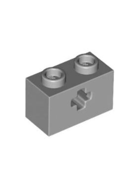 乐高LEGO零件 6206249 32064 31493 4233493 浅灰色 1x2 带轴孔砖