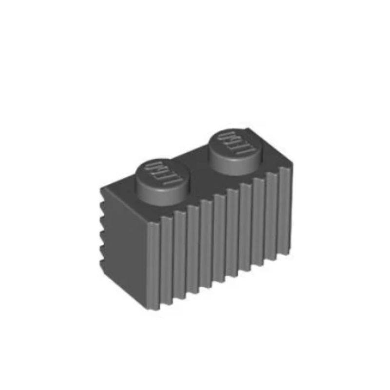 乐高/LEGO积木零件 4210636 2877 深灰色 1x2带槽 条纹砖