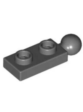 乐高LEGO积木零件 6123814 22890 6338168 深灰色 1×2单侧带球板