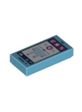 乐高/LEGO 6329586 3069pb0854 中湖蓝色1x2光面板印刷件音乐手机