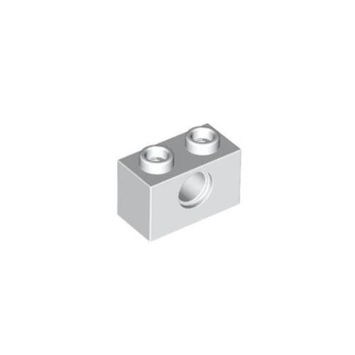 乐高/LEGO积木零配件 370001 3700 白色 1x2 带1孔砖孔梁方梁