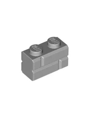 乐高/LEGO积木零件 6000066 98283 浅灰色 1x2格纹墙砖