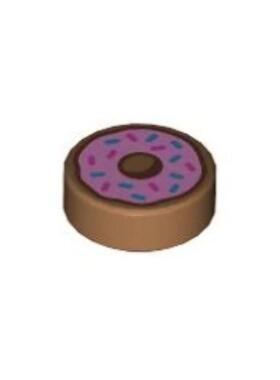 乐高/LEGO 6329593 73786 98138pb182 中肉色1x1光面印刷件甜甜圈