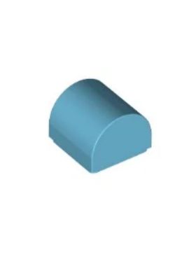 乐高/LEGO零件 6337982 49307 中湖蓝色 1x1 光面斜板弧形 66187