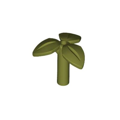 乐高/LEGO零件 6285465 37695 橄榄绿色 人仔手持 三片叶子植物